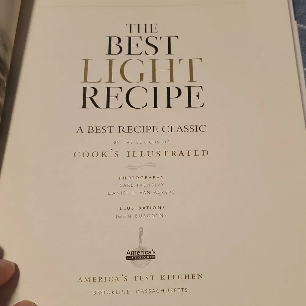 The Best Light Recipe COOKBOOK. by the  editors of cook's illustrated HC DJ 1st